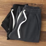 Autumn Winter New American Retro Thick Knitted Sweatpants Men's Simple Elastic Waist Drawstring Sport Casual Ankle-tied Pants - Image 3