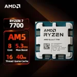 AMD Ryzen 7 7700 CPU R7 7700 5.3GHz 8-Core 16-Thread 40MB Game Cache Socket AM5 Desktop Processor for PC Gamer without Package