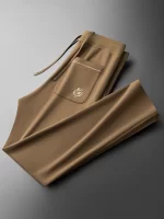 JSBD Autumn Italian old money style simple luxury stretch cotton men's sport straight-leg sweatpants and casual pants - Image 2