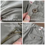 2024 Spring and Autumn New American Retro Woven Twill Cargo Pants Men's Simple 97% Cotton Washed Slim Straight Casual Trousers - Image 3