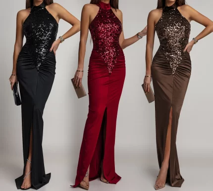 sexy women's dress Sequin Backless summer birthday evening dresses woman elegant party dresses cocktail prom dress XSY8189