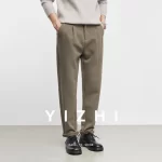 2025 Autumn Winter New Thickened Business Casual Pants Stylish Men's Suit Pants Loose Straight-Leg Tapered Pants - Image 5