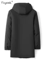 Tcyeek Real Fur Coat Men Winter Clothes Warm Natural Mink Jacket Mid-length Mens Coats New in Outerwears 2025 Detachable Liner - Image 2