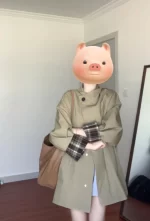 British Style Retro Plaid Color Block Coat Trench Coat Oversize Lazy Women's Autumn New Arrival 2025 Loose Fit Coat