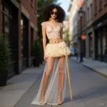 Off‑White Double‑Layer High Waist Chiffon Tulle Half Skirt Boho Chic A‑Line Summer Party Skirts Short Top Long Flowing Botto