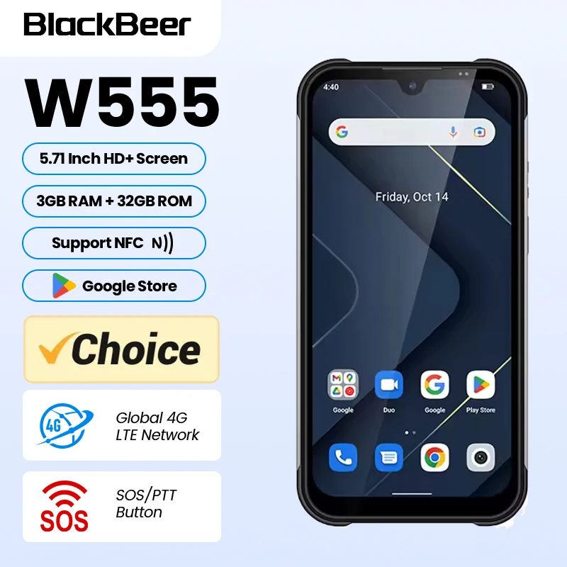 kf-S673cb687b7a247c99aae37b88469be15R Global Version UNIWA W555 4G NFC Smartphones Android 12 3G+32G 5.71 Inch Quad Core Mobile Phones 4000mAh 13MP Rear Camera PTT - Image 1