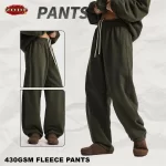 ZODF 2025 Winter 430gsm Man Fleece Straight Pants Unisex Casual Oversized Thick Keep Warm Trousers Sweatpants HY1170 - Image 3