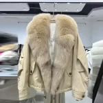 New Fashion Lady Winter Parkas Elegant Fox Fur Overcoat Zip Liner Warm Jacket Women Coats 2025 Outerwear Parka Street wear - Image 2