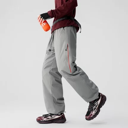 Plus Size S-6XL Winter Outdoor Waterproof Down Pants Men Women Loose Casual Thicken Warm Duck Down Track Cargo Pants Trousers