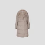 Wool goose down down jacket 2025 winter wool collar double breasted long waist jacket for women - Image 2