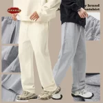 ZODF 2025 Winter Man Basic 420gsm Straight Pants Unisex Loose Clean Fit Sport Trousers Brand Streetwears HY0061 - Image 2