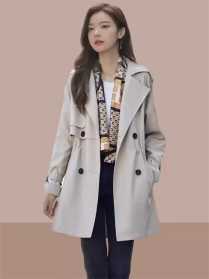 Windbreaker Women Mid length Short stature 2025 Spring and Autumn Female New British Style Coat Coat Fashionable and Fashionable