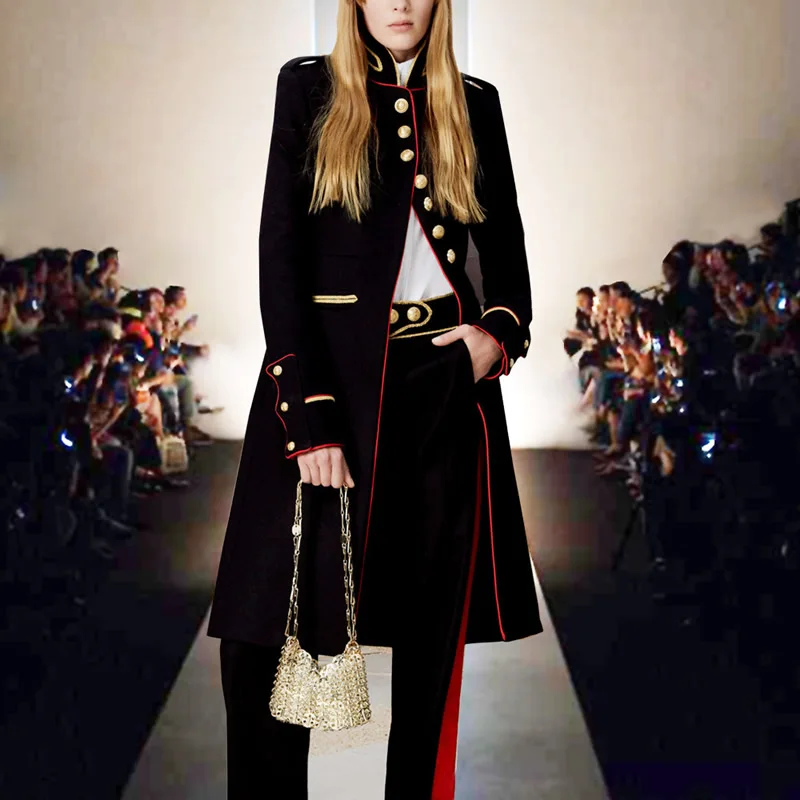 kf-S6dd14a5a4bed4fafbd8721f6aa3a942aU Winter New Women Woolen Coat Fashion Single Breasted Coat - Image 1