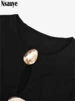 Nsauye Autumn Winter Women 2025 Sexy Night Club Mini Wrap Hollow Out Party Dress Fashion Elegant Evening Short Dress Long Sleeve - Image 4