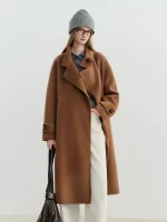 ZIQIAO Gray Wool Coat Women Lace-up Loose French Style Temperament Simple Chic Ins 2025 Winter New Short Woolen Coat - Image 5