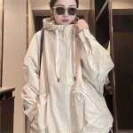 Oversized 5XL Female Windbreaker Jacket 2024 Spring Autumn New Casual Loose Stormtrooper Coat Women Waterproof Hooded Overcoat - Image 2