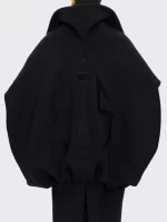 TWOTWINSTYLE Solid Loose Spliced Zipper Fashion Jackets for Women Lapel Long Sleeves Patchwork Lace Up Casual Jacket Female New - Image 4