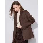 TOYOUTH Women Blazer Jacket 2024 Autumn and Winter 2024 New High-end Tailored Collar Thicking Jacket Coat - Image 3