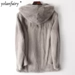 YOLANFAIRY Whole Mink Real Fur Coat Men Reversible Hooded Fur Jackets Short Fur Parkas Winter Jacket Casaco De Pele Masculino - Image 2