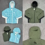 2025 Mertra Jacket Streetwear Daily Casual Hooded Windbreaker Fashionable Bevel Zipper Checkered MERTRA Jackets Outerwear