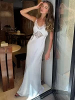 Tuularose Fashion Lace Dress Women Sexy Sleeveless Hollow Out Backless High-Waisted Patchwork Dress Elegant Luxury Evening Dress - Image 3