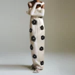 TWOTWINSTYLE Slimming Spliced Diamonds Dresses for Women Square Neck Sleeveless Patchwork 3D Flower Dress Female Temperament New - Image 2