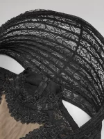 VC Lace Accent Maxi Dress High Neckline Cut-out Tulle Fabric Long Sleeves Floor Length Cocktail Party Evening Gowns - Image 4