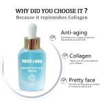 Private Label Blue Copper Peptide Liquid Custom Logo Stock Solution Moisture Repairing Firming Pores Oligopeptide Essence Makeup