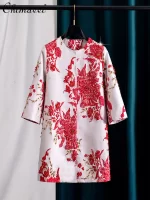 Heavy Industry Embroidery Beaded Elegant Trench Jacket Chinese Style Embroidered Flower Straight Outwear Long Coat Women Autumn