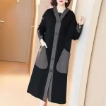 Women's Korean Version Trench Coat, Long, Loose, Chubby Little Sister, 300 Pounds, Hooded, Thick Woolen Coat, Women's Cardigan - Image 3