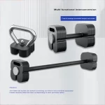 2025 Professional pure steel adjustable dumbbell strength exercise kettle bell barbell 4kg-102kg fast adjustable dumbbell - Image 2