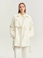AMII Trench Coat Woman 2025 Autumn New Double-breasted Versatile Outerwear with Belt Medium-long Straight Jackets Female12343395 - Image 5