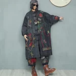 Women's Spring Embroidered Appliqué Retro Distressed Old Cloth Stitching Disc Button Cardigan Windbreaker Wide-waisted Coat - Image 6