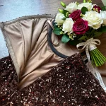 Suninheart Women Sequins Strapless Elegant Evening Dress Draped Maxi Bodycon Dress White Cocktail Party Dresses - Image 3