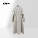 Elegant Notched Collar Trench Coat for Ladies Button Closure Windbreaker Coat Women Jacket with Large Pockets for Women AI1203 - Image 6