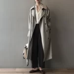 Women's Long Trench Coat, Loose Waist, Double Breasted, Casual Jacket, Spring And Autumn, Temperament Trench,