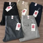 2024 Spring and Autumn New American Retro Woven Twill Cargo Pants Men's Simple 97% Cotton Washed Slim Straight Casual Trousers - Image 2