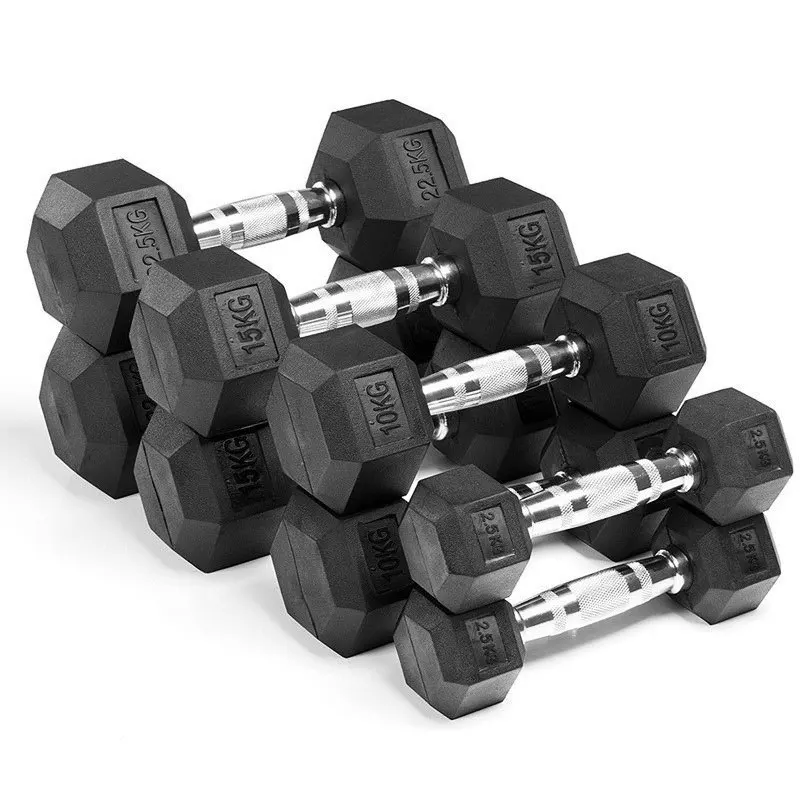 kf-S87258cbd8ffa4debbeb8c2bafab3fbf1J Dumbbell 2.5KG-20KG Rubber Encased Home Gym Dumbbells Weight for Women Men Hand Weights for Home Gym Strength Training - Image 1