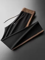 JSBD Spring and summer ice silk Modal color patchwork pants fashion men's straight leg sports sweatpants casual pants - Image 2