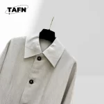 Elegant Notched Collar Trench Coat for Ladies Button Closure Windbreaker Coat Women Jacket with Large Pockets for Women AI1203 - Image 4