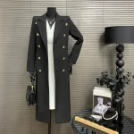 Temperament Women's Trench Coat 2025 Spring Autumn New Black Women's Double-Breasted High Quality Slim Women's Trench Coat H673