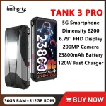 8849 Tank 3 Pro by Unihertz 5G Rugged Projector Phone 23800mAh 512GB ROM Mobile Phones 200MP 120W Charger OTG Smartphone Android