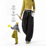 Men Women Outdoor Nylon 3 Proof Loose Casual Lightweight Hiking Techwear Sport Cargo Pants Unisex Streetwear Trousers - Image 4