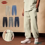 ZODF 2024 Spring Men 345gsm Cotton Sweatpants Women Unisex Casual Loose Washed Distressed Sport Joggers Pants Bottoms HY0821
