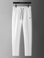 JSBD summer high-end cool air layer solid-color sweatpants with bee embroidery men's drawstring straight sport casual pants - Image 2