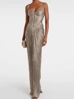 2026 New Fashion Backless Evening Dress Hot Stamping High Waist Slim Women's Robe Dress Club Party Off Shoulder Suspender Dress