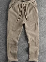 915# Autumn New American Retro Chenille Knitted Sweatpants Men's Simple Heavyweight Loose Straight Casual Sports Youth Pants - Image 6