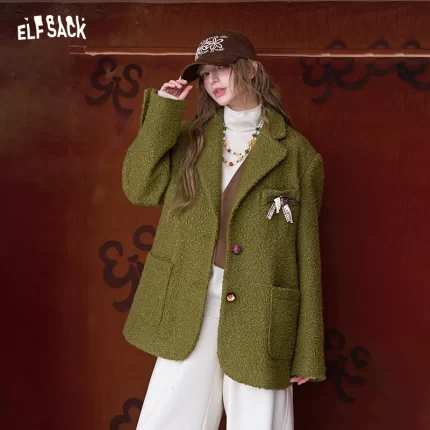 ELFSACK Minimalist Casual Classic Solid Blazer For Women