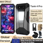 8849 Tank 4 Pro Unihertz 5G Rugged Projector Smartphone 1TB 36G Android 14 Sports Phone 11600mAh Dimensity8300 AMOLED 120HZ