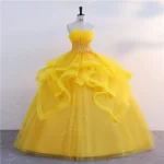 New Gold Quinceanera Dresses Classic Strapless Ball Gown Real Photo Prom Dress Shinny Formal Gown Luxury Modern Vestidos - Image 2